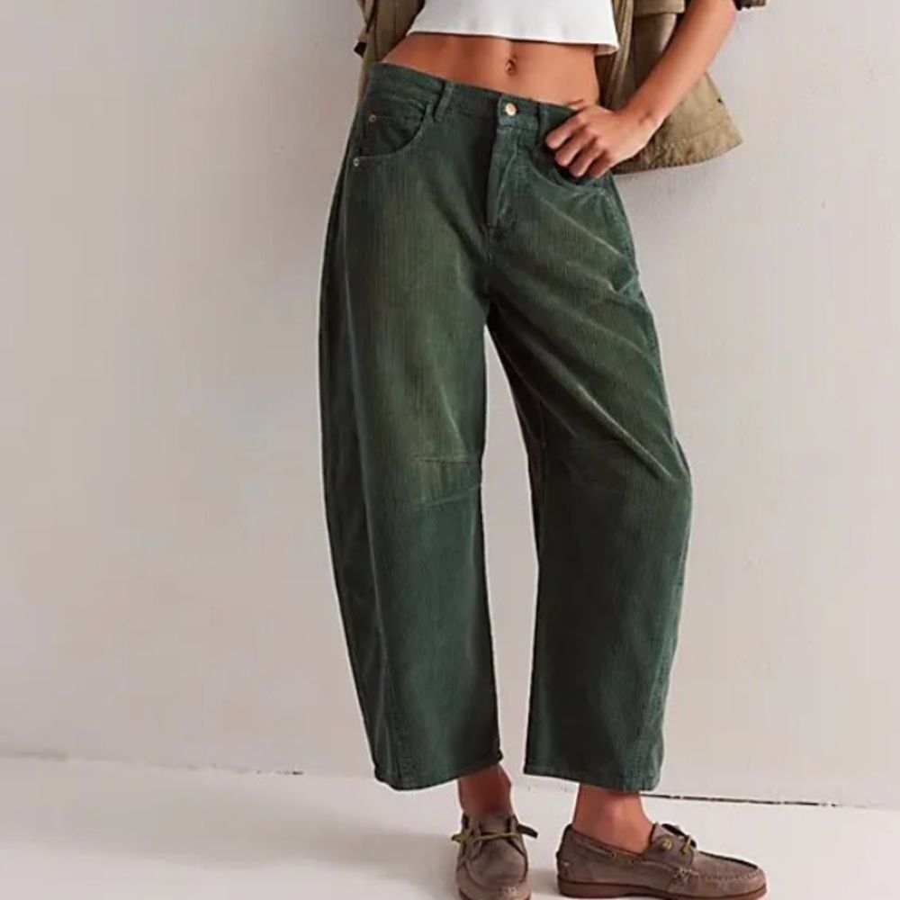 Free People We The Free Good Luck Barrel Cords-Cypress $98 MSRP